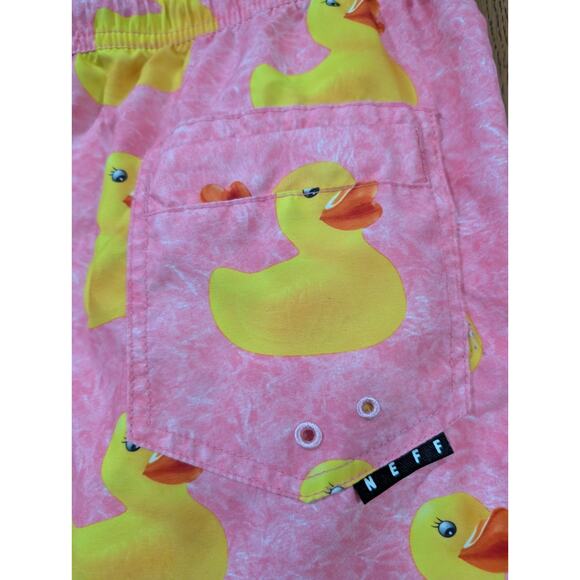 Neff Men's Small Medium Swim Pink Shorts With Yellow Rubber Ducks - Trunks Surf - Picture 8 of 10